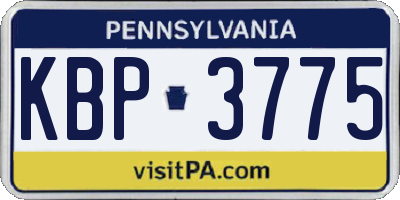 PA license plate KBP3775