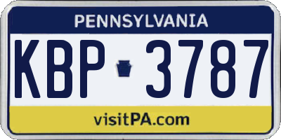 PA license plate KBP3787