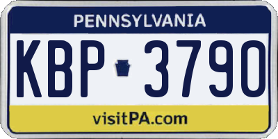 PA license plate KBP3790