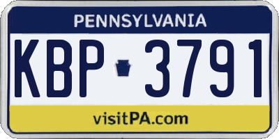PA license plate KBP3791