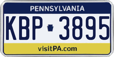 PA license plate KBP3895