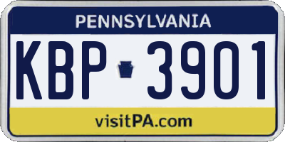 PA license plate KBP3901