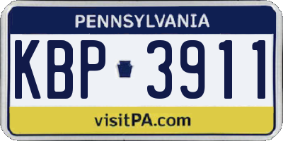 PA license plate KBP3911