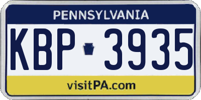 PA license plate KBP3935
