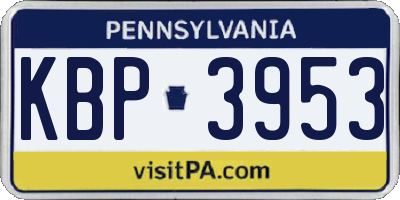 PA license plate KBP3953