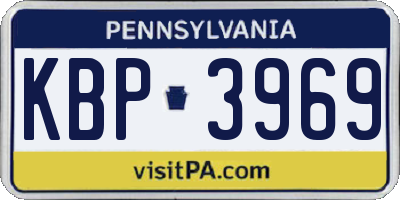 PA license plate KBP3969