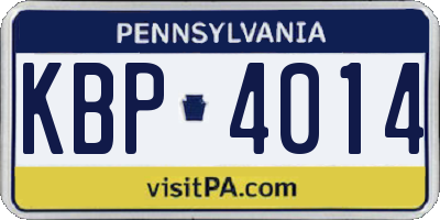 PA license plate KBP4014