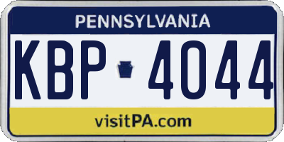 PA license plate KBP4044