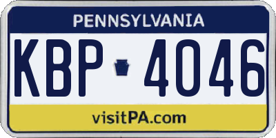 PA license plate KBP4046