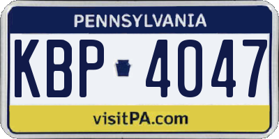PA license plate KBP4047