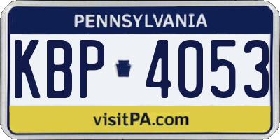 PA license plate KBP4053