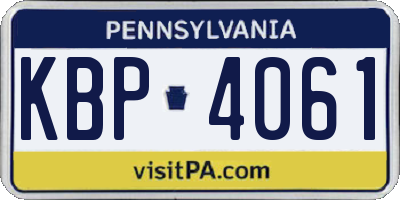 PA license plate KBP4061