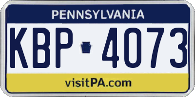 PA license plate KBP4073
