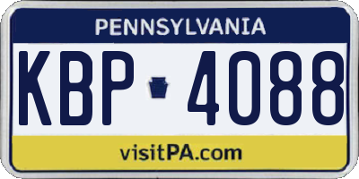 PA license plate KBP4088