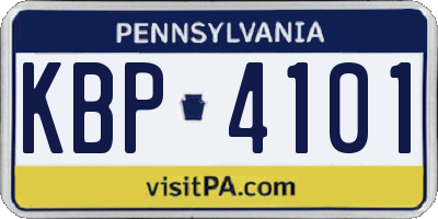 PA license plate KBP4101