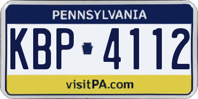 PA license plate KBP4112