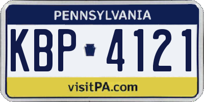 PA license plate KBP4121