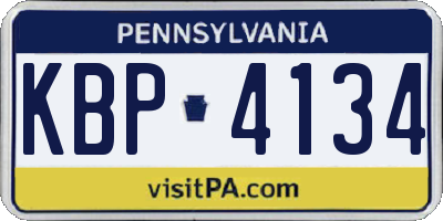 PA license plate KBP4134