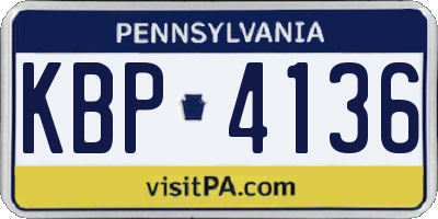 PA license plate KBP4136
