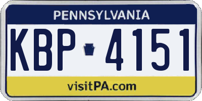 PA license plate KBP4151
