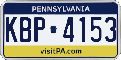 PA license plate KBP4153