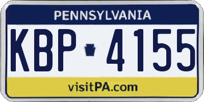 PA license plate KBP4155