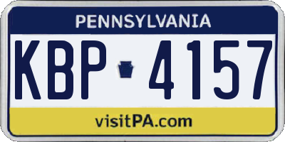 PA license plate KBP4157