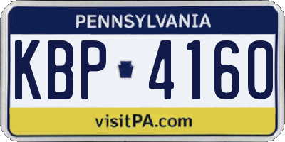 PA license plate KBP4160