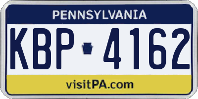 PA license plate KBP4162