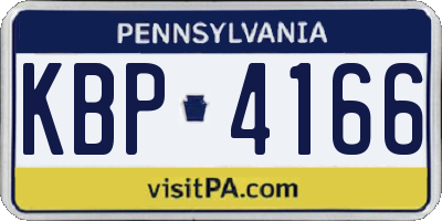 PA license plate KBP4166