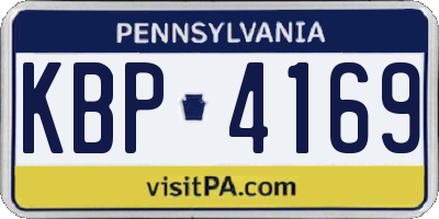 PA license plate KBP4169