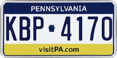 PA license plate KBP4170