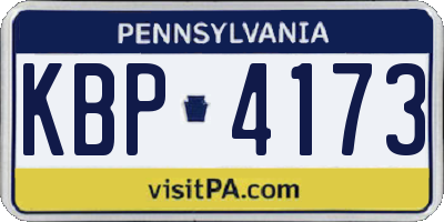 PA license plate KBP4173