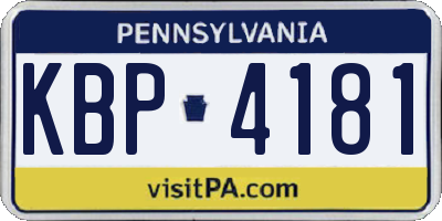 PA license plate KBP4181