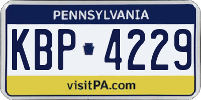 PA license plate KBP4229