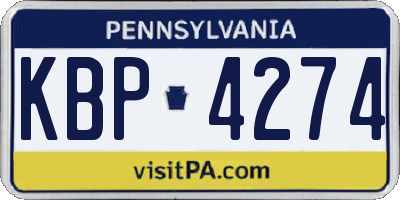 PA license plate KBP4274