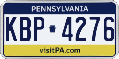 PA license plate KBP4276