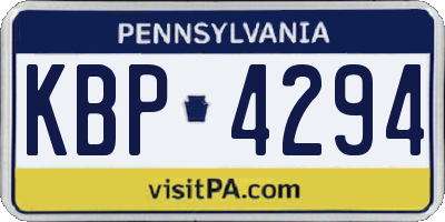 PA license plate KBP4294