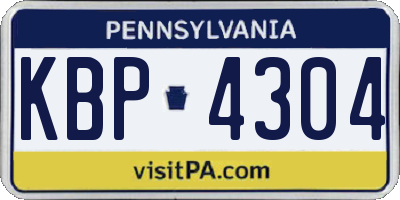 PA license plate KBP4304