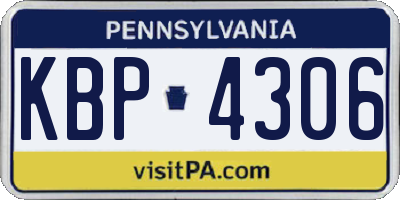 PA license plate KBP4306