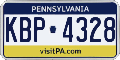PA license plate KBP4328