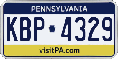 PA license plate KBP4329