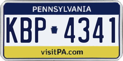 PA license plate KBP4341