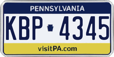 PA license plate KBP4345