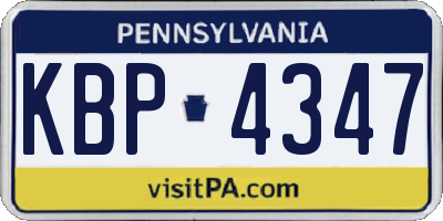 PA license plate KBP4347