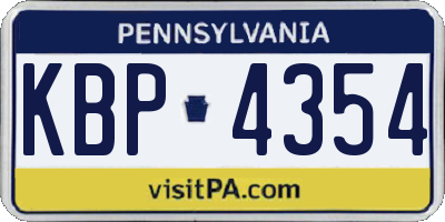 PA license plate KBP4354