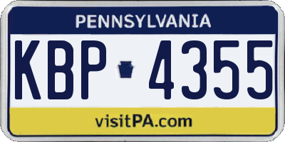 PA license plate KBP4355