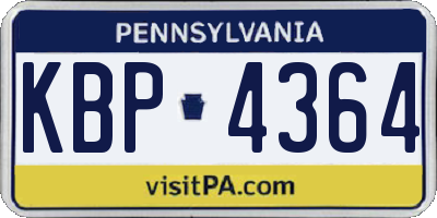 PA license plate KBP4364