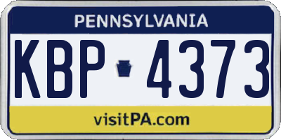 PA license plate KBP4373
