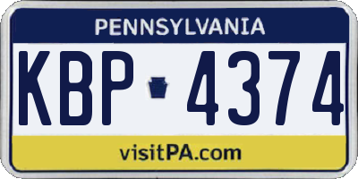 PA license plate KBP4374
